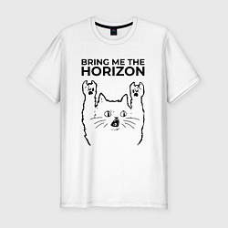 Футболка slim-fit Bring Me the Horizon - rock cat, цвет: белый