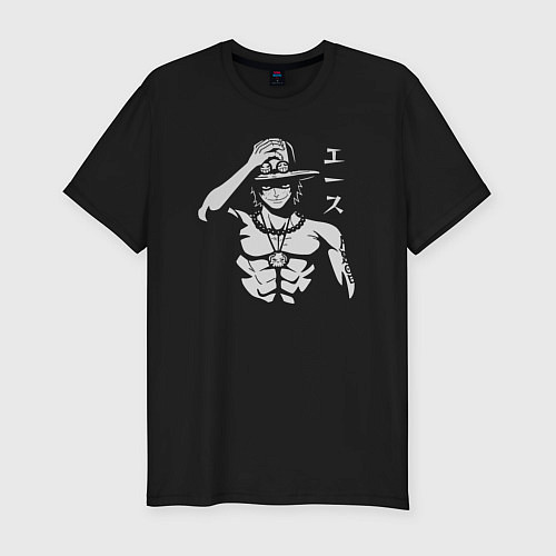Мужская slim-футболка Огненный Эйс / Черный – фото 1