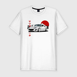 Футболка slim-fit Mazda MX-5 NC Miata NC JDM Design, цвет: белый