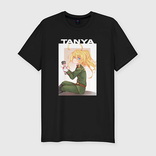 Мужская slim-футболка Таня с игрушкой / Черный – фото 1