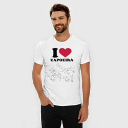 Футболка slim-fit I love Capoeira - Battle line graph, цвет: белый — фото 2