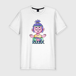 Футболка slim-fit Йога - время медитации, цвет: белый