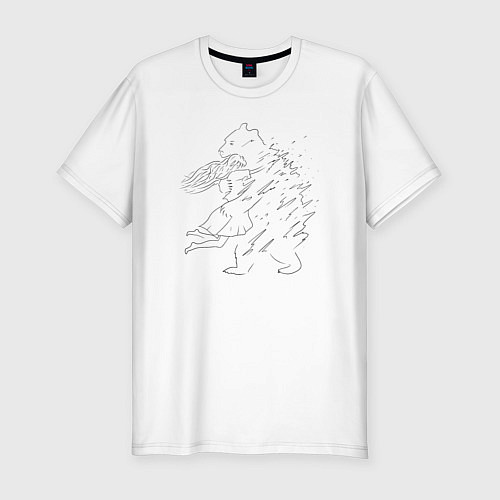 Мужская slim-футболка Медвежьи объятия / Белый – фото 1