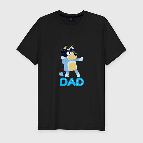 Мужская slim-футболка Doggy Dad / Черный – фото 1