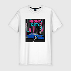 Футболка slim-fit Audi TT 8N Night City, цвет: белый