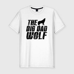 Футболка slim-fit Большой страшный волк, цвет: белый