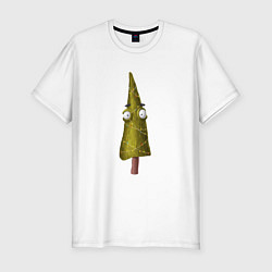 Мужская slim-футболка Удивленная елка