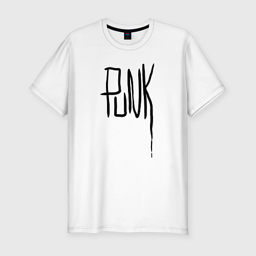 Мужская slim-футболка Punk / Белый – фото 1