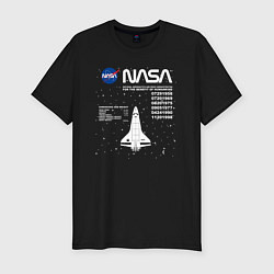 Футболка slim-fit Nasa ракета, цвет: черный