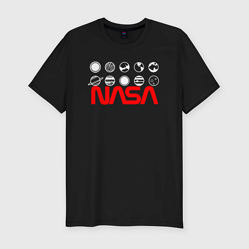 Мужская slim-футболка Nasa кометы / Черный – фото 1
