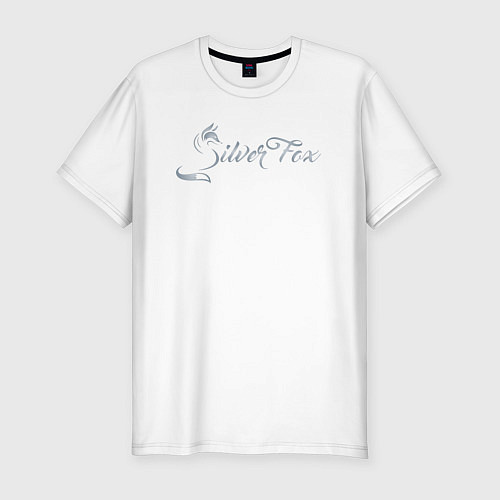 Мужская slim-футболка Серебряная Лиса / Белый – фото 1