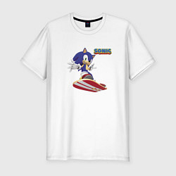 Футболка slim-fit Sonic - hedgehog - skateboarding, цвет: белый