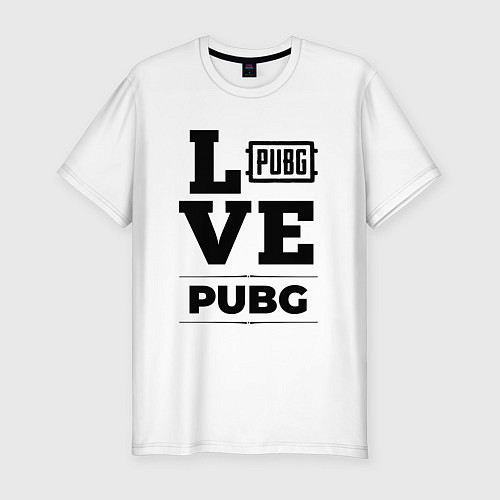 Мужская slim-футболка PUBG love classic / Белый – фото 1