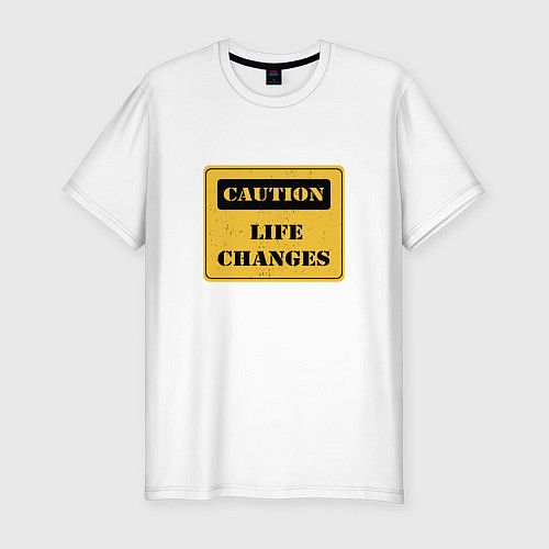 Мужская slim-футболка Life Changes / Белый – фото 1
