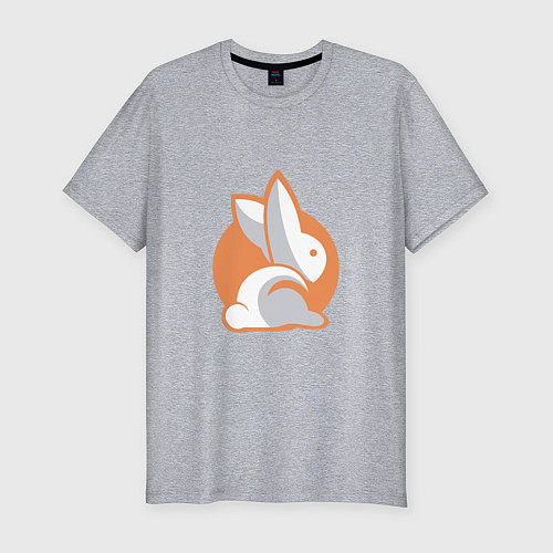 Мужская slim-футболка Orange Rabbit / Меланж – фото 1