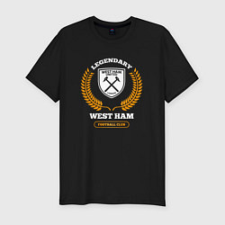 Мужская slim-футболка Лого West Ham и надпись legendary football club