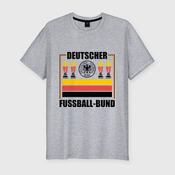 Футболка slim-fit Германия 4х чемпион мира по футболу, цвет: меланж