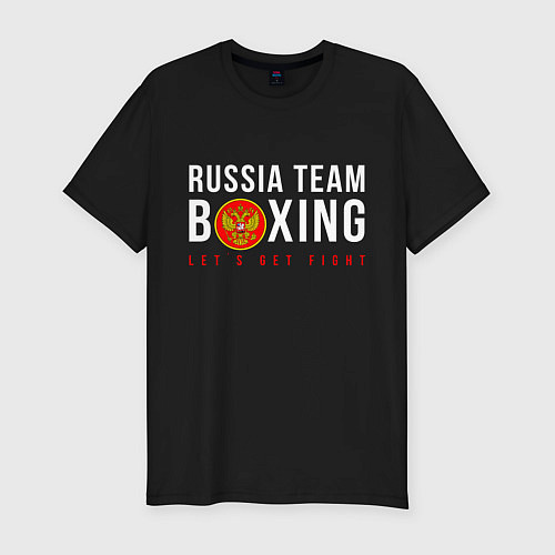 Мужская slim-футболка Boxing national team of russia / Черный – фото 1