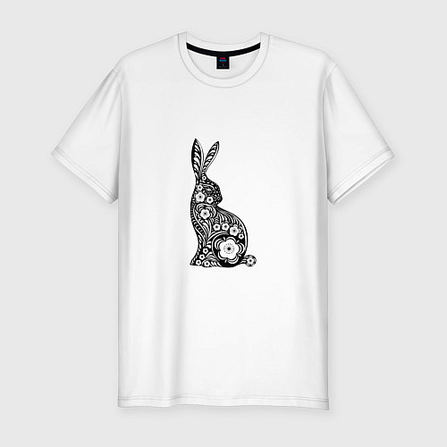 Мужская slim-футболка White-Black Rabbit / Белый – фото 1