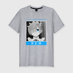 Мужская slim-футболка Рем - Re: Zero - С нуля