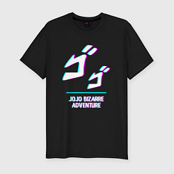 Мужская slim-футболка Символ JoJo Bizarre Adventure в стиле glitch