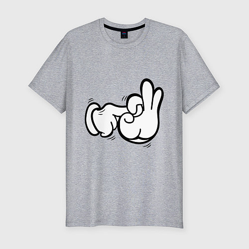 Мужская slim-футболка Жест руками / Меланж – фото 1