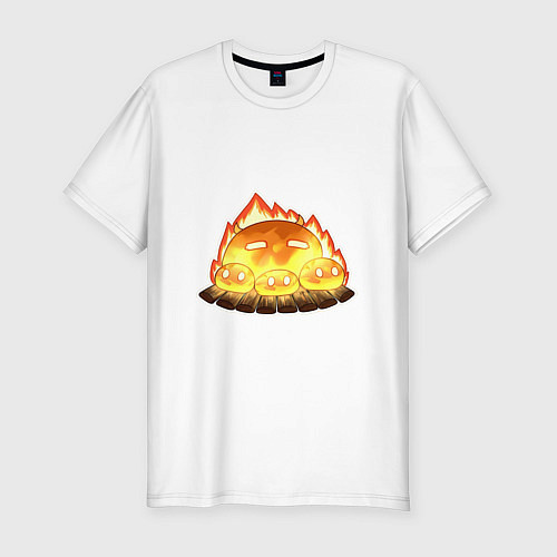 Мужская slim-футболка Костёр из слаймов / Белый – фото 1