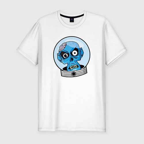 Мужская slim-футболка Череп инопланетянина / Белый – фото 1