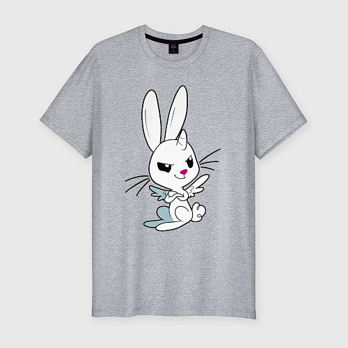 Мужская slim-футболка Angel Bunny - my little pony - cartoon / Меланж – фото 1