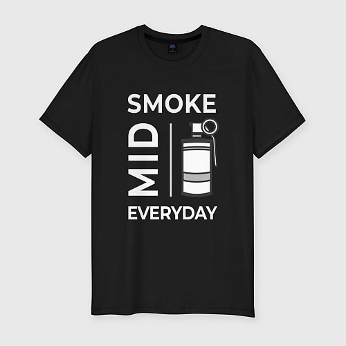 Мужская slim-футболка Smoke Mid Everyday / Черный – фото 1