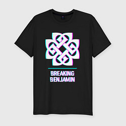 Футболка slim-fit Breaking Benjamin glitch rock, цвет: черный