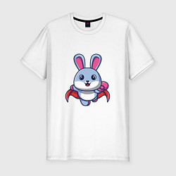 Мужская slim-футболка Супер кролик