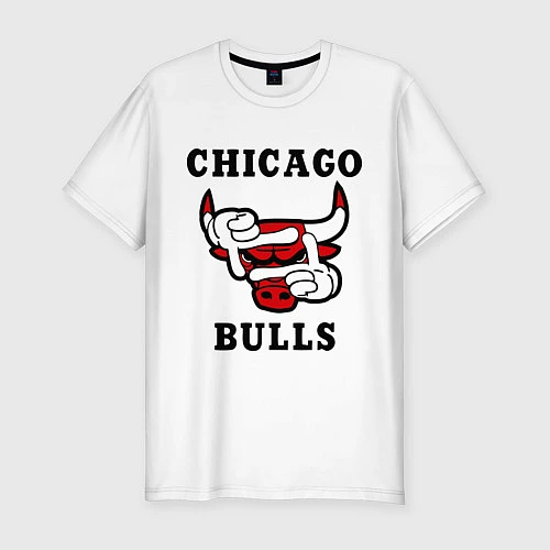 Мужская slim-футболка Chicago Bulls SWAG / Белый – фото 1