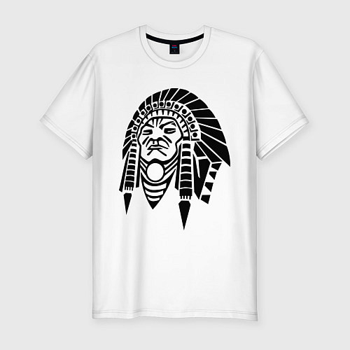 Мужская slim-футболка Вождь / Белый – фото 1