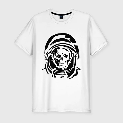 Мужская slim-футболка Скелет в скафандре / Белый – фото 1