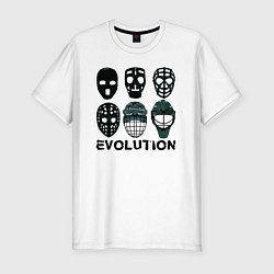 Футболка slim-fit Эволюция вратарских масок, цвет: белый