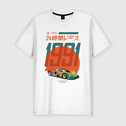 Мужская slim-футболка Mazda 787B 24 часа Ле-Мана