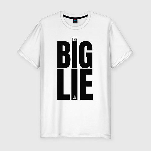Мужская slim-футболка Большая маленькая ложь логотип / Белый – фото 1