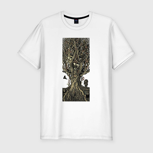 Мужская slim-футболка Nest tree / Белый – фото 1