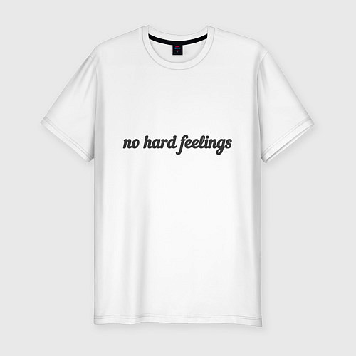 Мужская slim-футболка No hard feelings / Белый – фото 1