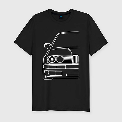 Мужская slim-футболка BMW 3-й серии E30 / Черный – фото 1