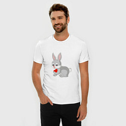 Футболка slim-fit Кролик и сердечко, цвет: белый — фото 2