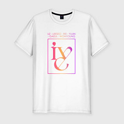 Футболка slim-fit Ive kpop группа с именами участниц, цвет: белый