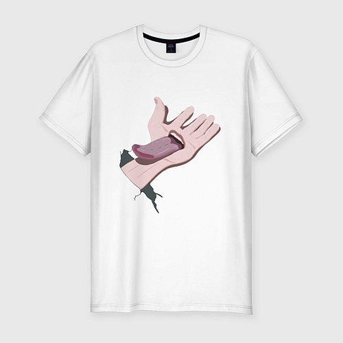 Мужская slim-футболка Влажная ладонь / Белый – фото 1