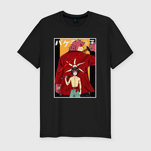 Мужская slim-футболка Kumatetsu and Ren art / Черный – фото 1