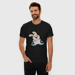 Футболка slim-fit Кролик - лыжник, цвет: черный — фото 2