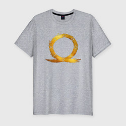 Футболка slim-fit Golden logo GoW Ragnarok, цвет: меланж