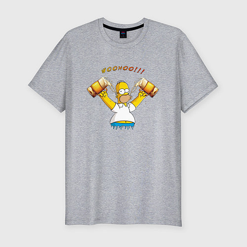 Мужская slim-футболка Homer & Beer / Меланж – фото 1