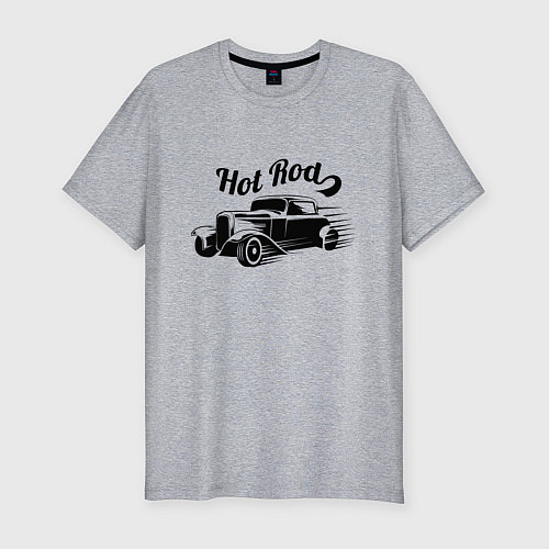 Мужская slim-футболка Hot Rod - Car - Retro / Меланж – фото 1