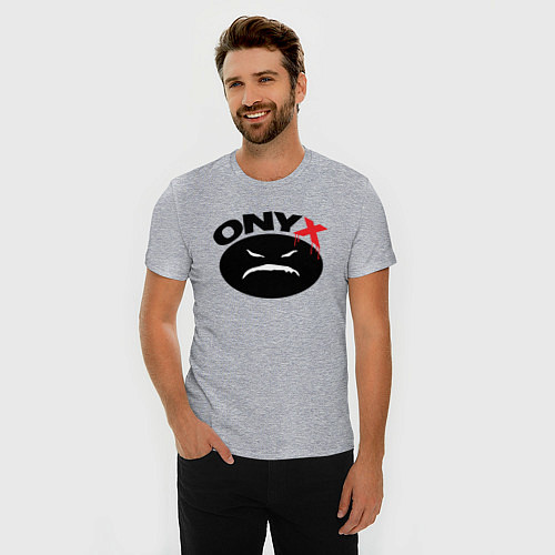 Мужская slim-футболка Onyx logo black / Меланж – фото 3